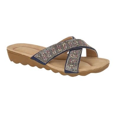 Emma Madagascar Women's Sandal -Navy