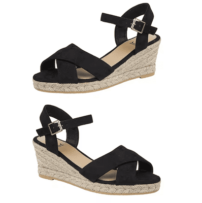 Emma Malibu Women's Wedge Sandal - Black MF