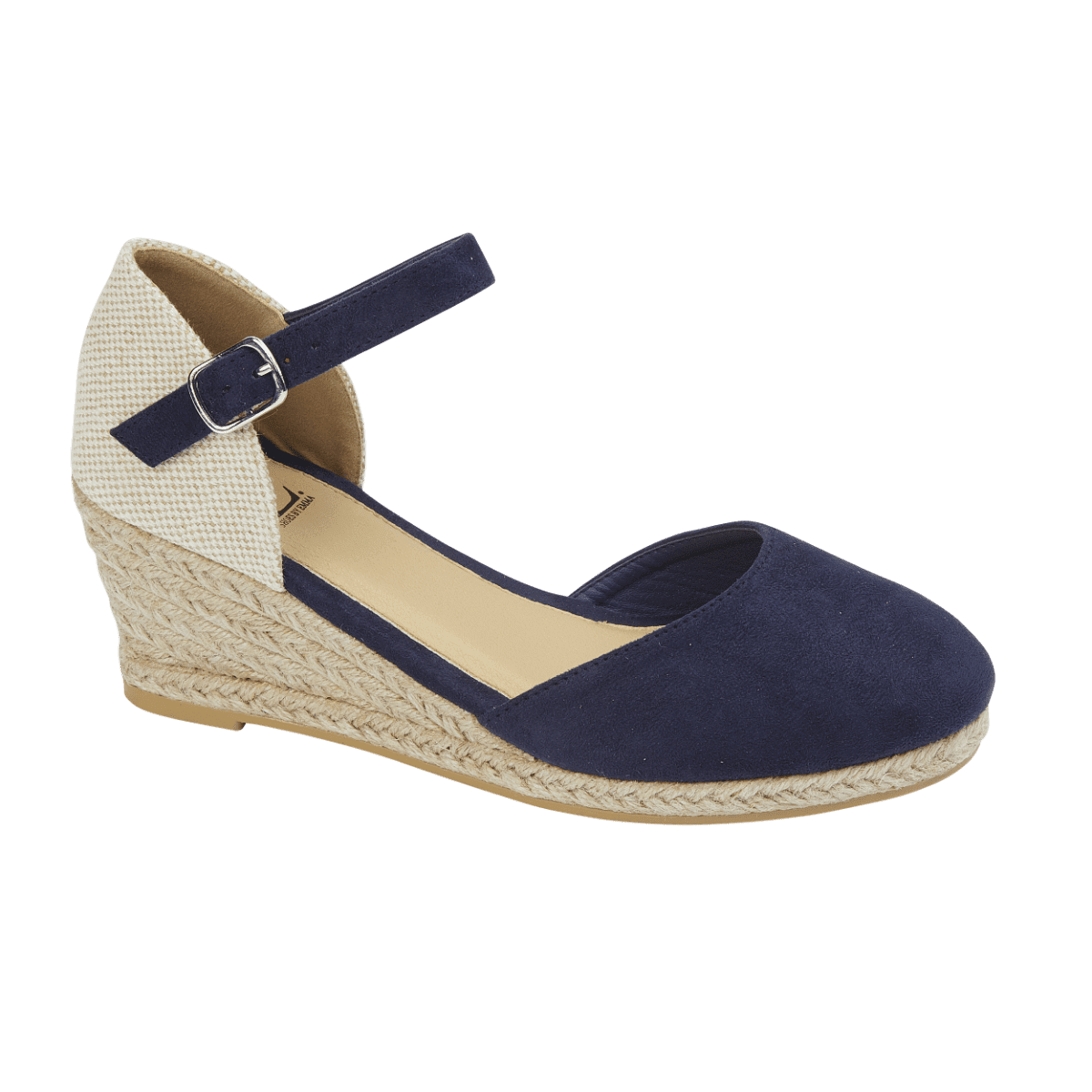 Love & Liberty Women's Nadia Wedge Sandal - Memory Foam Footbed, Textile Upper, Cork Wedge