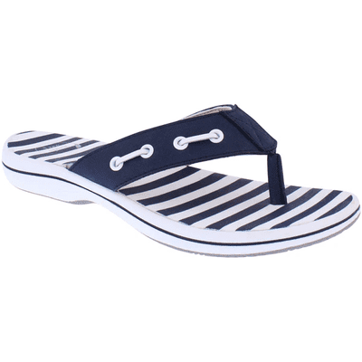 Free Spirit Sana Women's Toe Post Sandal - Navy/White