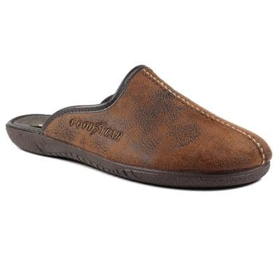 Goodyear Tees Faux Leather Men's Mule Slipper - Brown