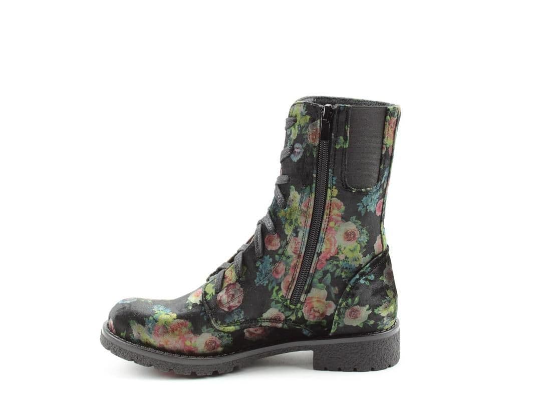 Heavenly Feet Chloe Women s Vegan Friendly Laceup Boots Black Multi