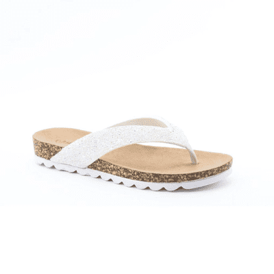 Heavenly Feet Crocus2 Women's Toe-Post Sandal - White