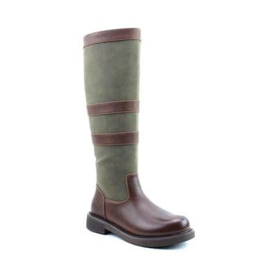 Heavenly Feet Felicity Women's Wide Calf Tall Boot - Chocolate/Moss