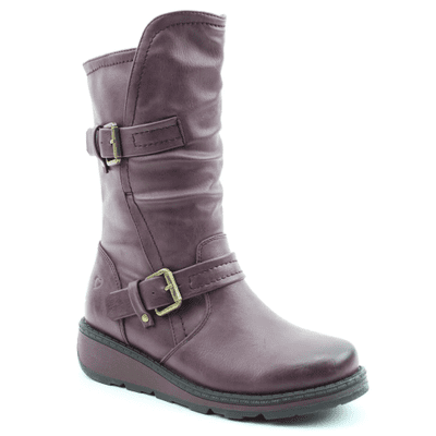 Heavenly Feet Hannah 2 Women's Vegan Friendly Mid Calf Boots - Berry