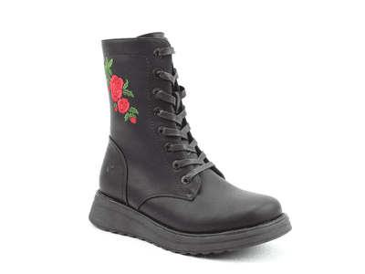 Heavenly Feet Martina4 Rose Women's Lace-Up Mid Boot - Black