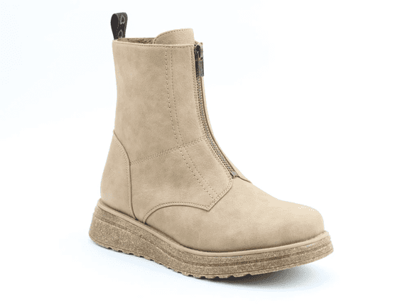 Heavenly Feet Rosana Women's Front-Zip Mid Boot - Sand