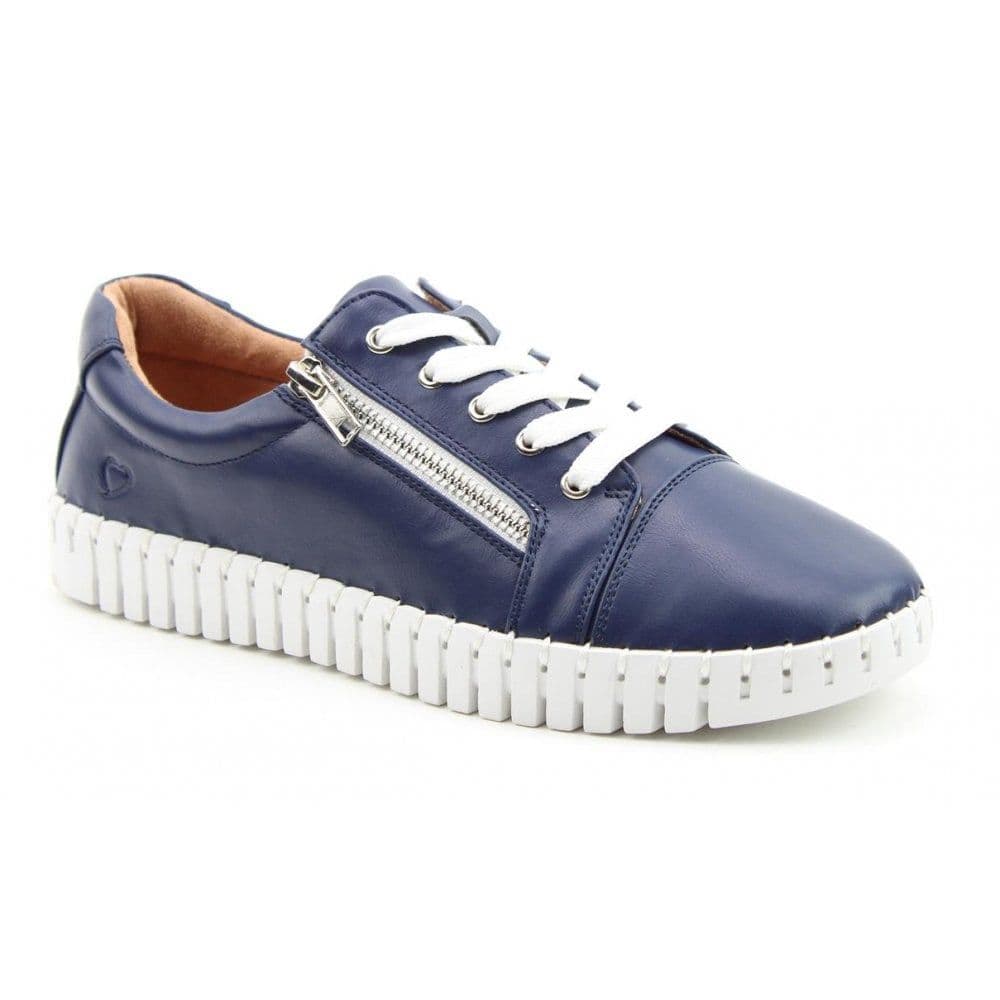 Heavenly Feet Stepper Women s Lace-Up Shoes - Navy