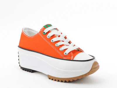 Heavenly Feet Strata Women's Canvas Platform Sneaker - Orange