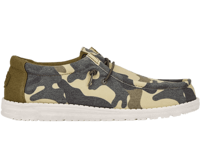 Heydude Wally Washed Camo Men's Shoes - Green Multi