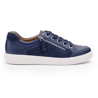 Hotter Chase II Women's Extra Wide Fitting Lace-Up Trainer - French Navy EEE