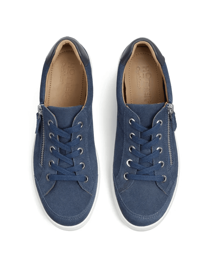 Hotter Chase II Women s Wide Fitting Lace Up Trainer Blue Denim