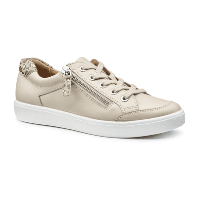 Hotter Chase II Women's Wide Fitting Lace Up Trainer - Cement-Leopard EXF