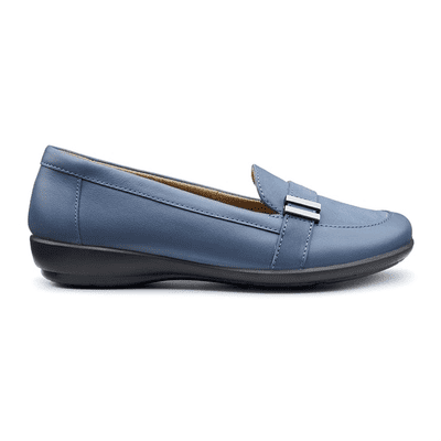 Hotter Clay Women's Moccasin Slip-On Shoe - Aquatic Blue STD