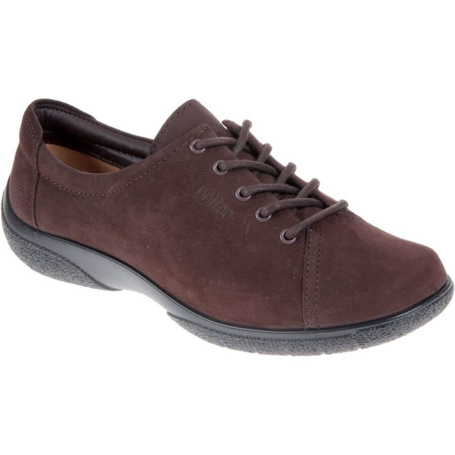 Hotter Dew Women s Nubuck Leather Shoe - Chocolate