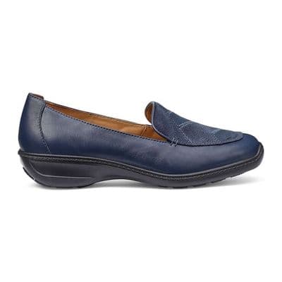 Hotter Faith II Women's Wedge Loafer Shoe - French Navy EXF