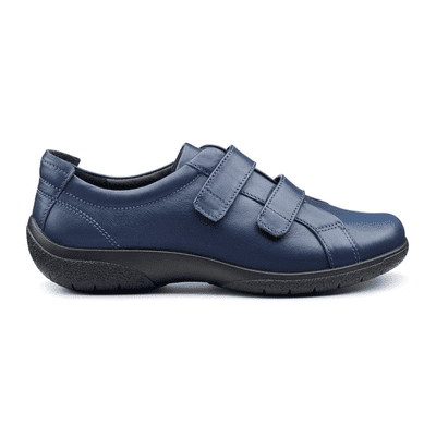 Hotter Leap II Women's Extra Wide Touch Close Shoe - French Navy Leather EEE