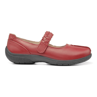 Hotter Shake II Women's Wide Fitting Mary Jane Shoe - Red-LE EXF