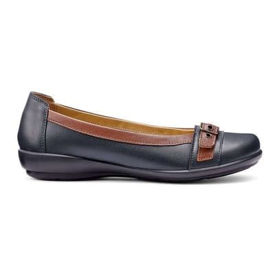Hotter Sparrow Women's Slip-On Shoe - Navy/Rich Tan EXF