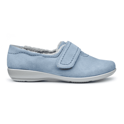 Hotter Toasty Women's Slipper - Faded Denim Suede
