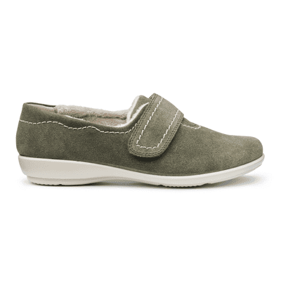 Hotter Toasty Women's Slipper - Khaki Suede