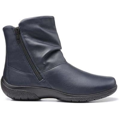 Hotter Whisper Women's Soft Leather Wide Fitting Ankle Boot - Navy EEE