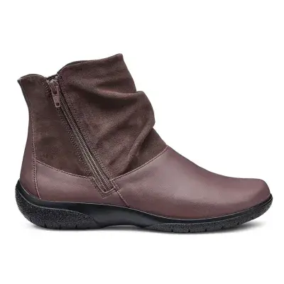 Hotter Whisper Women's Soft Leather Wide Fitting Ankle Boots - Peppercorn EXF