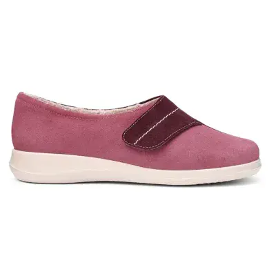 Hotter Wrap Women's Riptape Slipper - Maroon/Dark Rose EXF