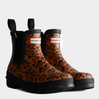Hunter Original Leopard Print Chelsea Ankle Wellington Boots