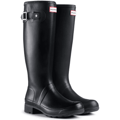 Hunter Original Tour Women's Packable Foldable Rubber Wellington Boots - Black