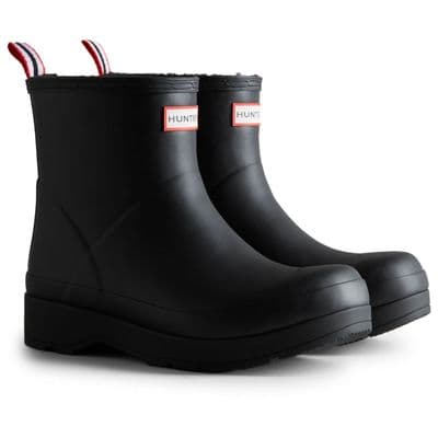 Hunter Play Short Shearling Insulated Wellington Boots - Black