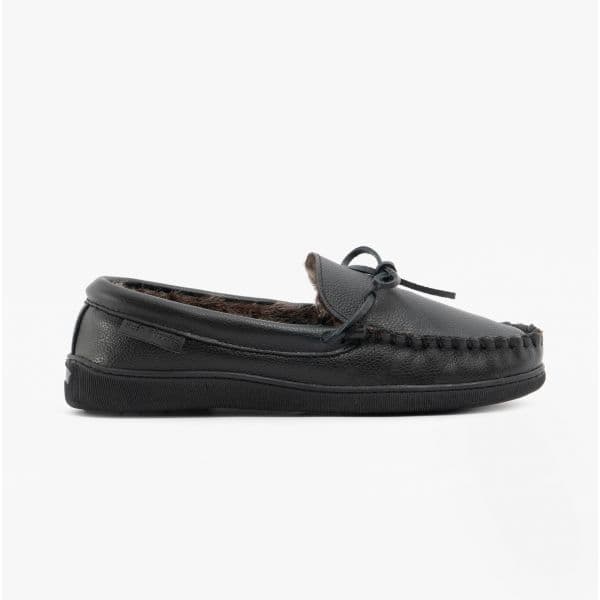 Hush Puppies Ace Men s Leather Slippers Black