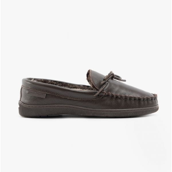 Hush Puppies Ace Men s Leather Slippers Brown