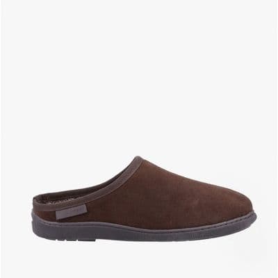 Hush Puppies Ashton Men's Suede Mule Slippers - Brown