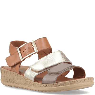 Hush Puppies Eliana Women's Low Wedge Sandal - Gold Mix