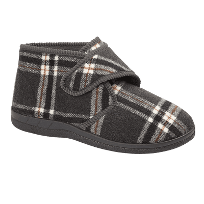 Jo & Joe Cecil Men's Touch Close Bootie Slipper - Grey