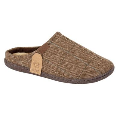 Jo & Joe Men's Mule Slippers -  Harrison Dark Brown