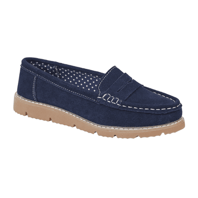 Jo & Joe Shore Women's Real Suede Loafers - Navy