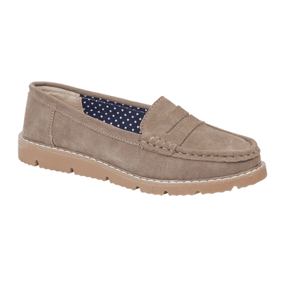 Jo & Joe Shore Womens Suede Loafer - Latte (Beige)