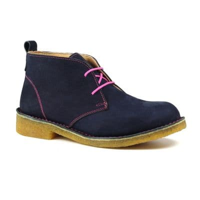 Lazy Dogz Dakota Women's Suede Desert Style Boot - Navy