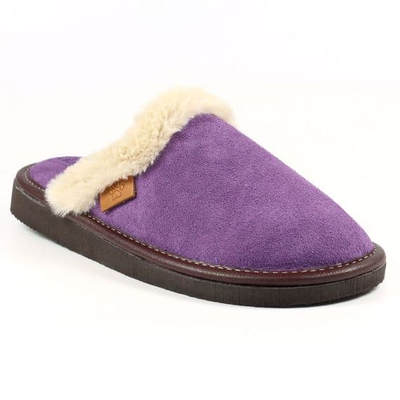 Lazy Dogz Otto Women's Suede Slippers - Purple