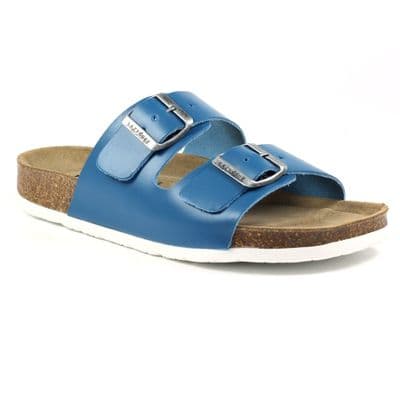 Lazy Dogz Tide Women's Leather Sandals - Mid Blue