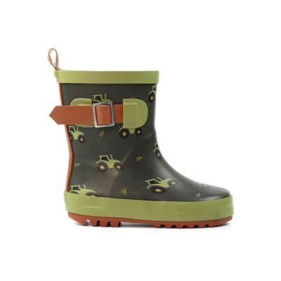 Lazy Dogz Tractor Kid's Wellington Boot - Green