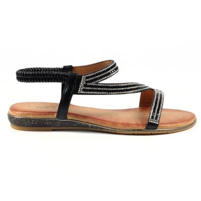 Lunar Blaise II Women's Rhinestone Sandal - Black