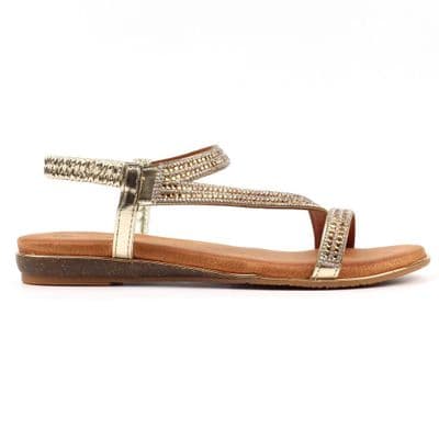 Lunar Blaise II Women's Rhinestone Sandal - Gold