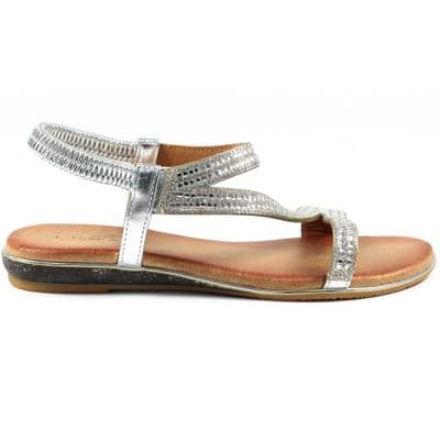 Lunar Blaise II Women's Rhinestone Sandal - Silver