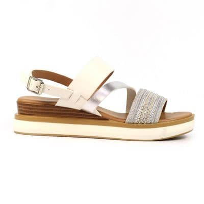 Lunar Kimberley Women's Low Wedge Sandal - White