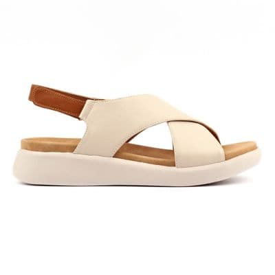 Lunar Merletta Women's Cross Strap Sandal - Beige