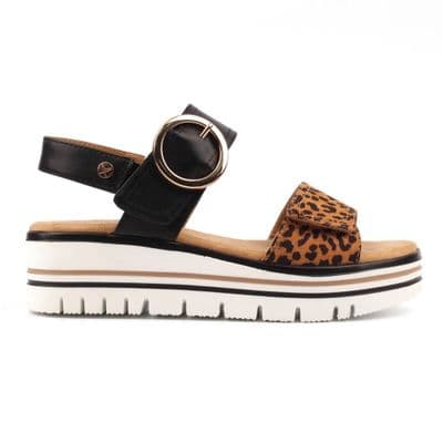 Lunar Ronda Women's Low Wedge Sandal - Black