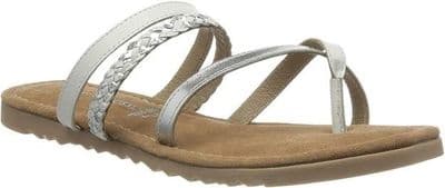 Marco Tozzi 2 27106-24 Women's Leather Toe-Post Sandals - White Comb